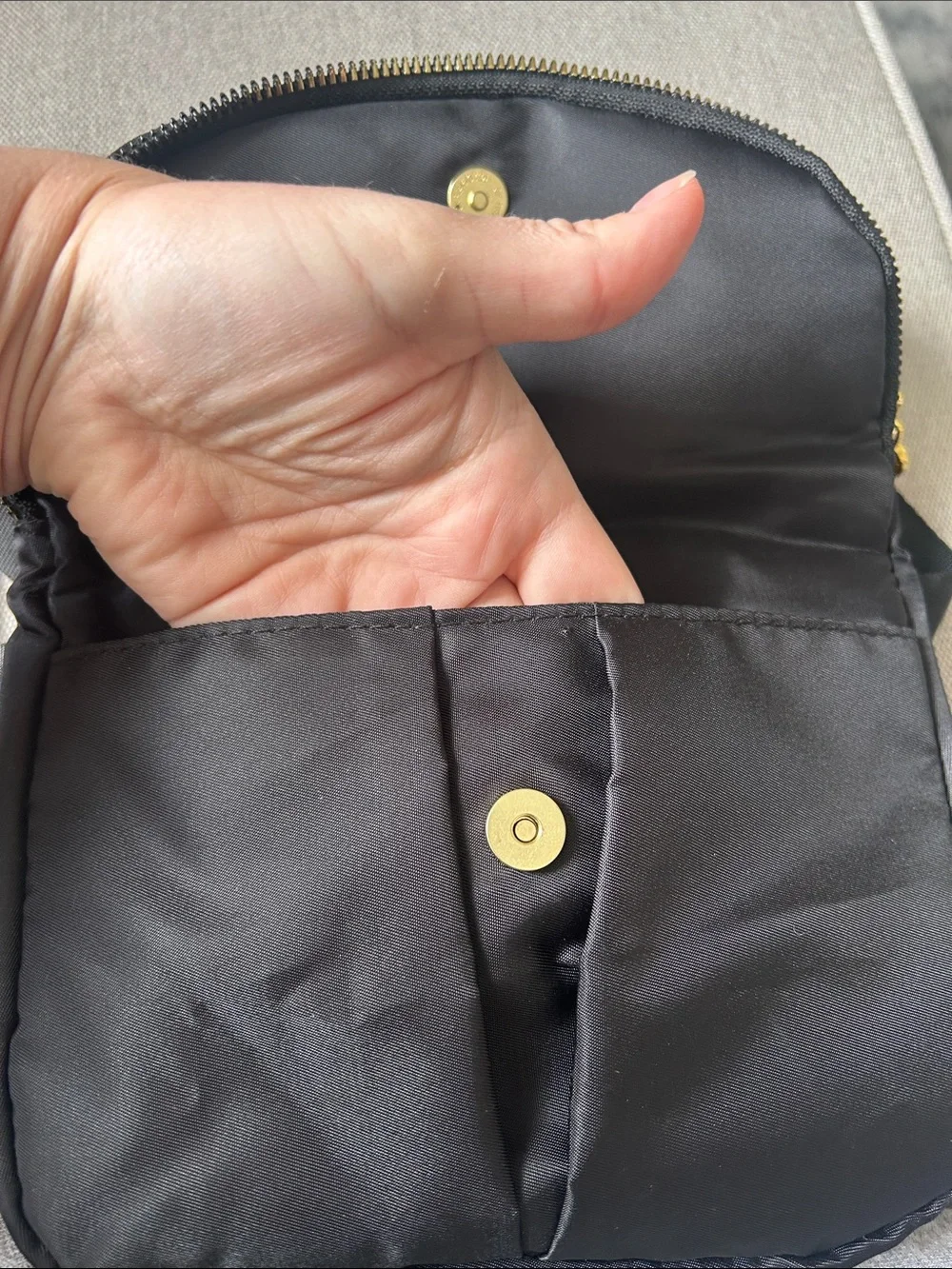 Rachel Roy Black Crossbody Nylon Bag
